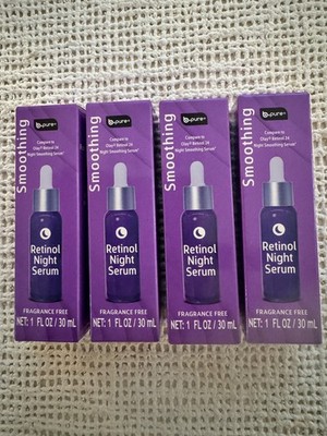 (4) B-Pure RETINOL NIGHT SERUM Vit B3 Glycerin Peptides Niacinamide Glass Bottle