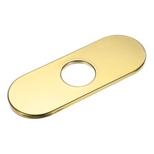 Faucet Deck Plate, 6" Oval 304 Stainless Steel Bright Gold 