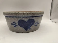 Rowe Pottery Works Heart Salt Glaze Stoneware Bowl