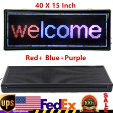 40x15" Outdoor LED Sign Programmable Scrolling Message Display Board Advertising
