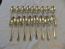 17 VINTAGE SILVER PLATE MAPPIN & WEBB OLD ENGLISH DESSERT SPOONS