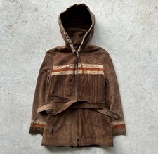 Vintage 60s M.S. Collectibles Calfskin Suede Coat Women’s S/M Western Hooded