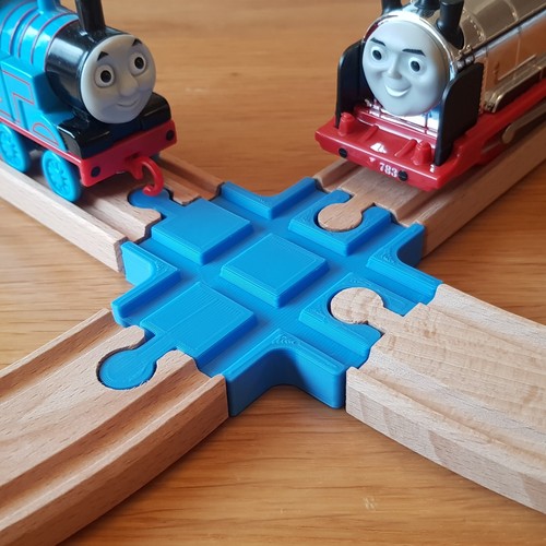 4 Way Crossing/intersection for wooden train track, fits Brio, Lillabo, Bigjigs  - Picture 1 of 8