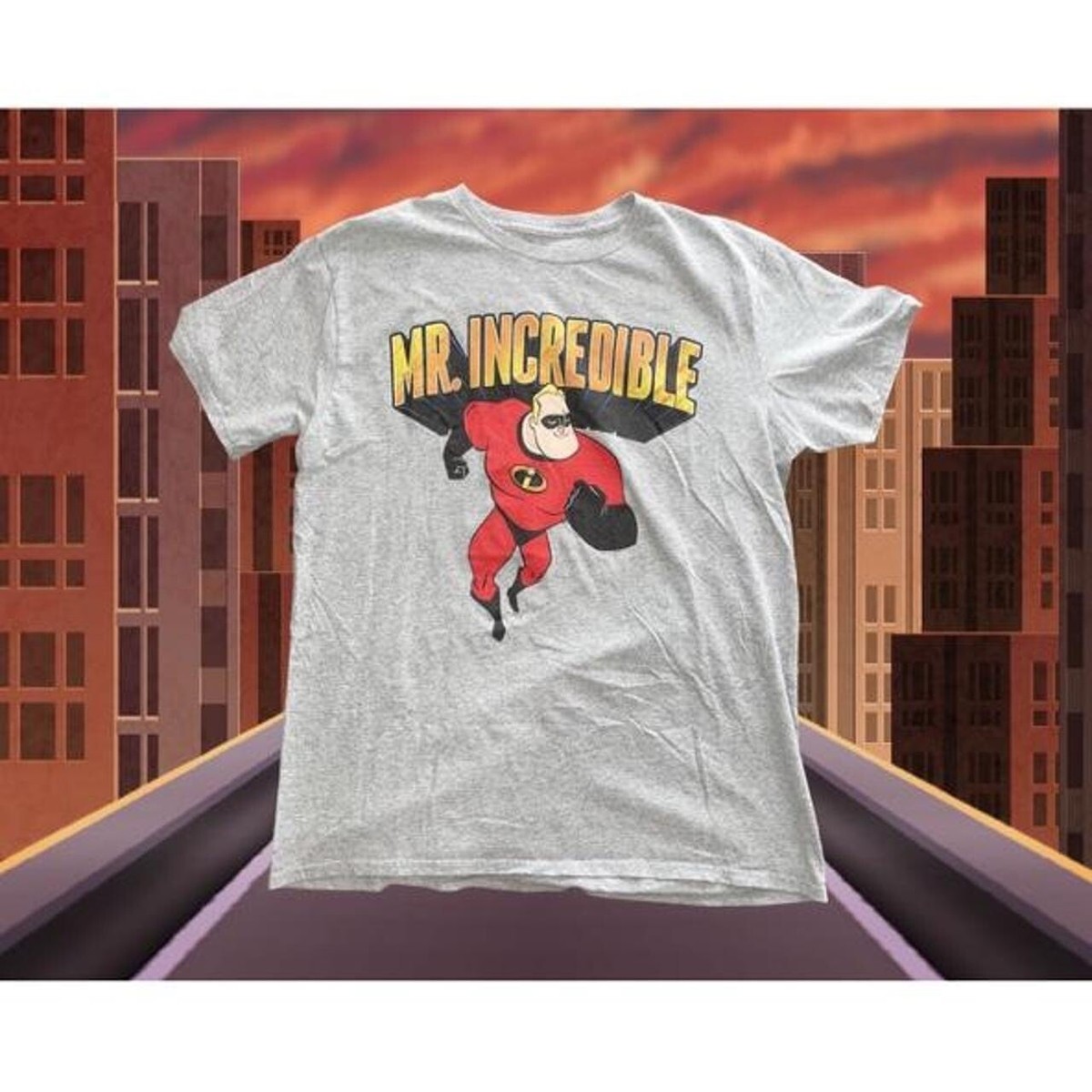 Disney Pixar Incredibles Super Hero Dad Gray T