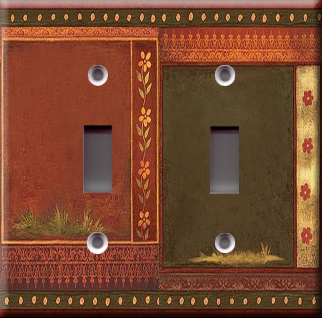 Light Switch Plate Cover Patchwork floral deco Art