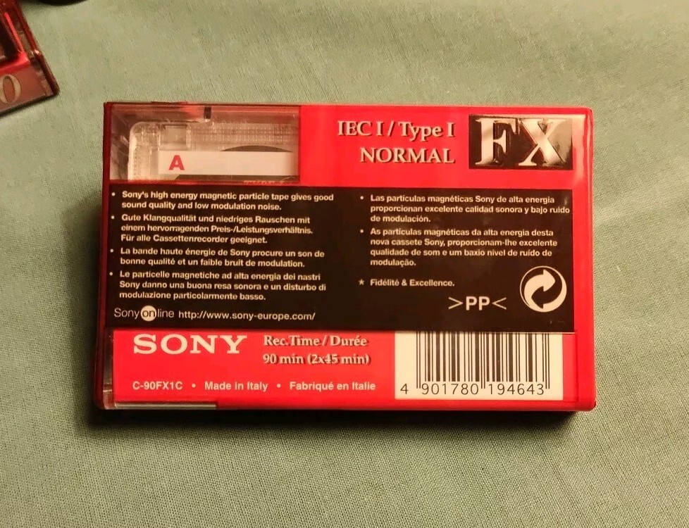 2 X Cassettes Sony HF-S 90 Min – Vintage 1988 – Type I – Fabriquées En Italie – NEUVES