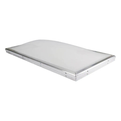 Fixed Curb Mount Skylight Aluminum Plastic Glass UV Protection Dome Glazed White