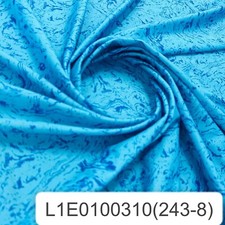 Sky Blue Marble Print Nylon Spandex Fabric 4 Way Stretch By Yard