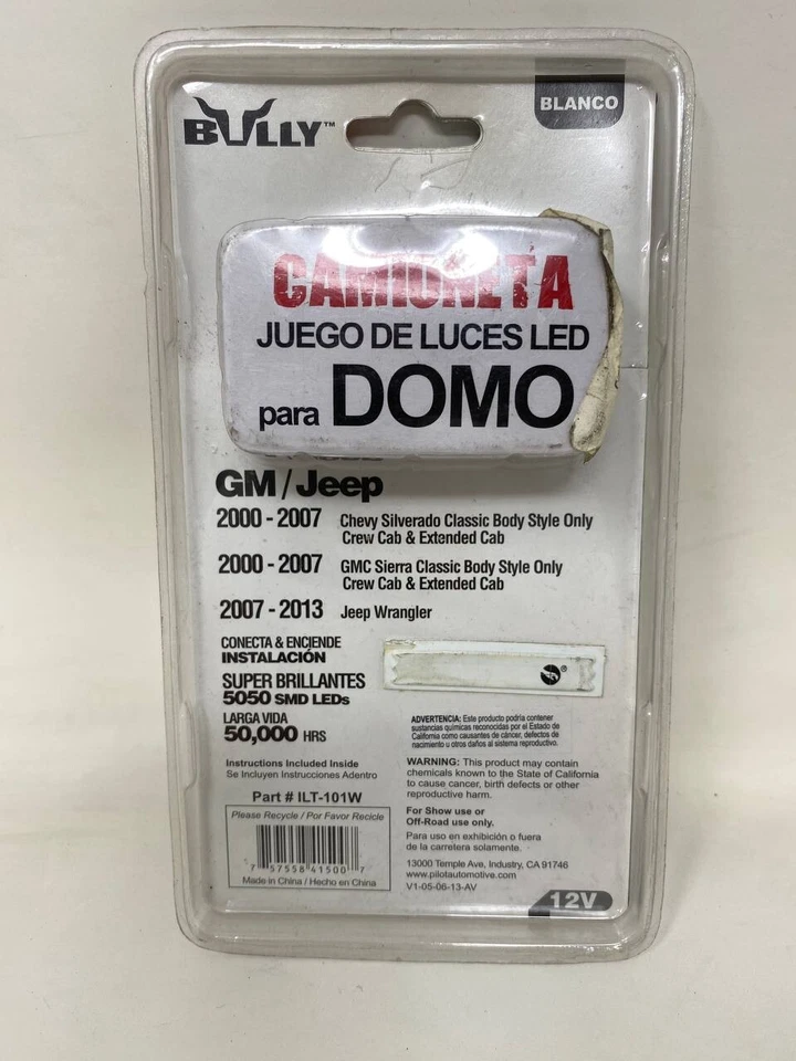 Bully Pilot ILT-101W 卡车圆顶灯套件 - 白色 LED 灯泡 — 第 3/3 张图片