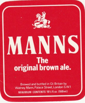 BIERFLASCHENETIKETT - MANNS BRAUEREI - DAS ORIGINAL BROWN ALE (C)