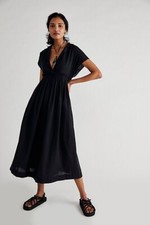 NWT FREE PEOPLE Sz XS ALL OCCASIONS SHIRT DRESS IN BLACK