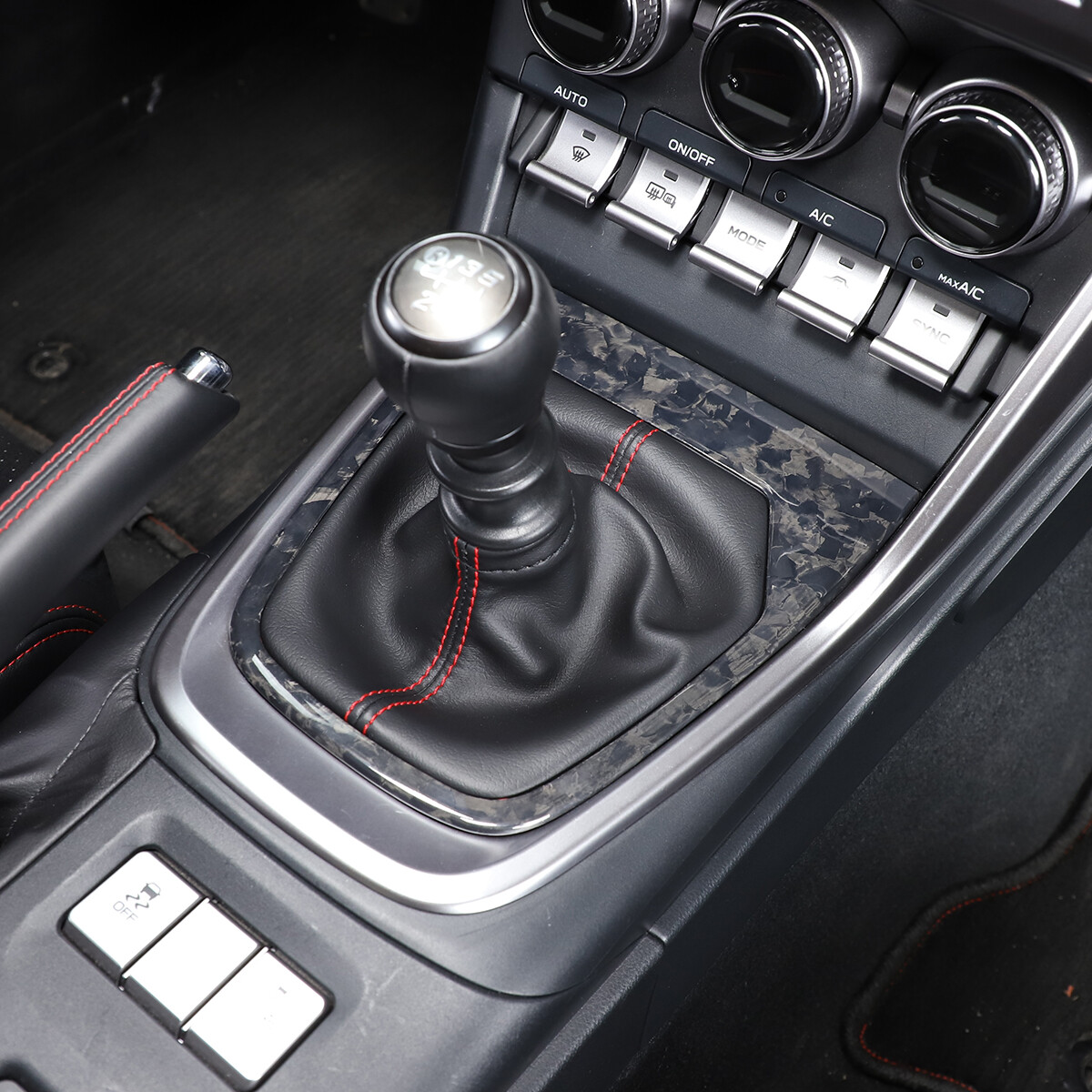 Forged Carbon Fiber Shift Knob Bezel Overlay Fit For GR86 Subaru