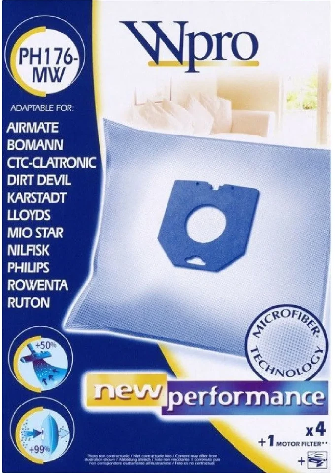WPro PH176-MW 4 Sacs Aspirateur pour Rowenta et autres - Photo 1/1