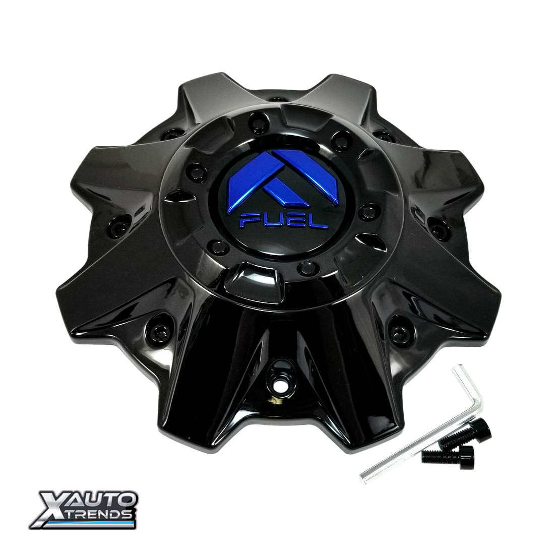 Fuel Off-Road Gloss Black Wheel Center Cap w/ Blue Logo 1001