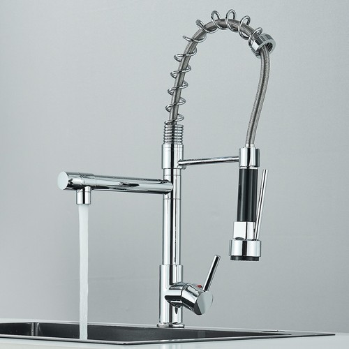 WELS Chrome Kitchen Tap Pull Out Mixer Taps Sink Basin Faucet Vanity 360° Swivel - Picture 7 of 11
