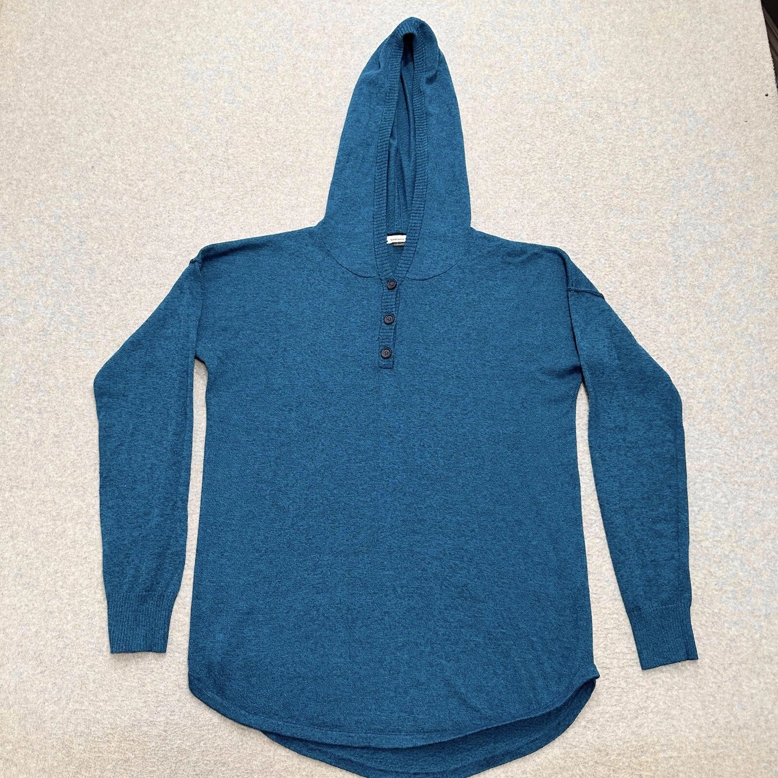 smartwool heather shadow pine wool henley pullover hoodie