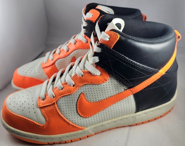 Tenis NIKE Zoom Dunk 2009 High Tops Naranja Negro y Blanco RAROS Talla 9 2
