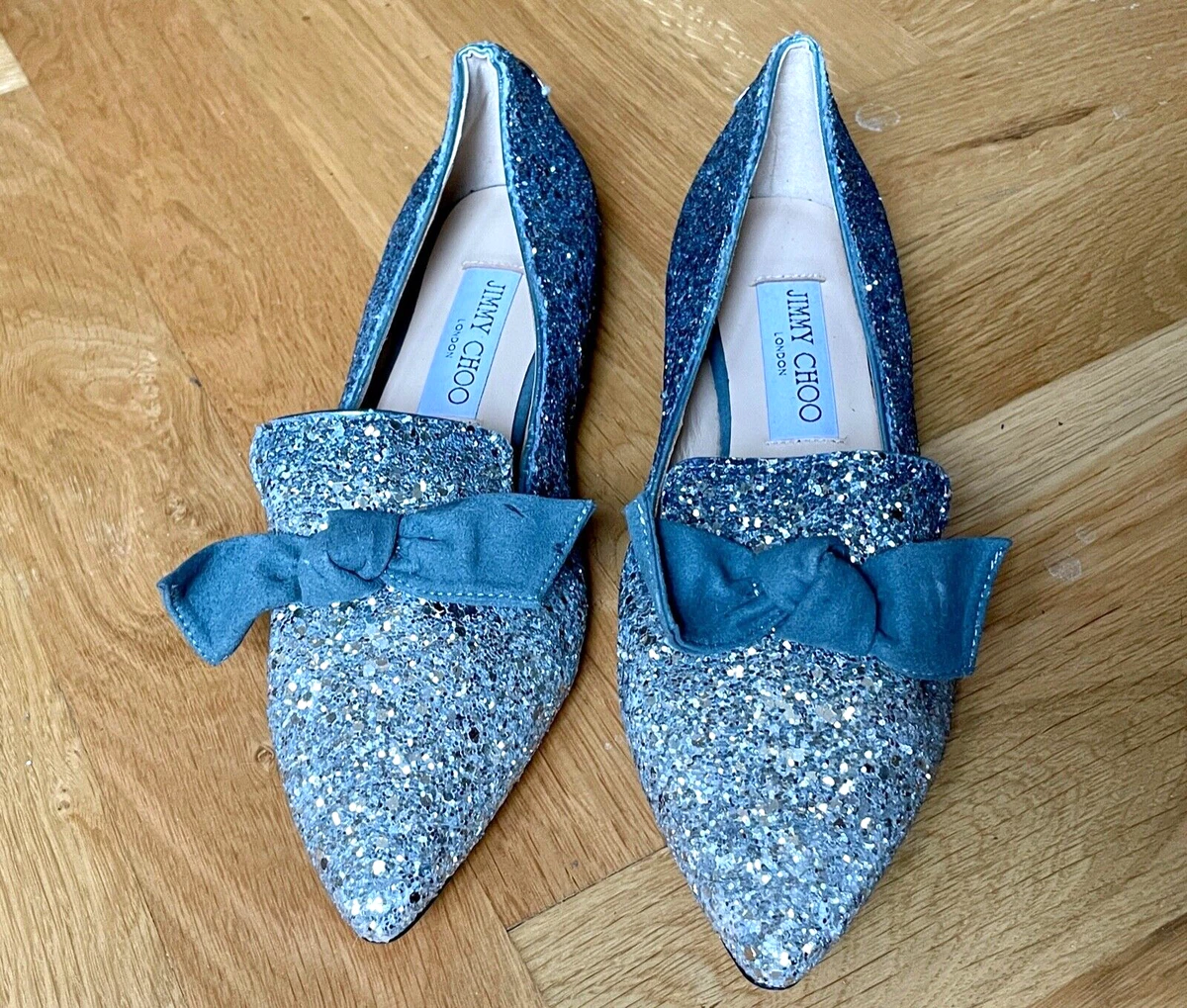 jimmy choo gabie glitter ballet flats shoes made in Italy EU37 eBay