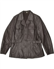Conbipel Womens Leather Jacket It 44 Medium Black Leather Nf14