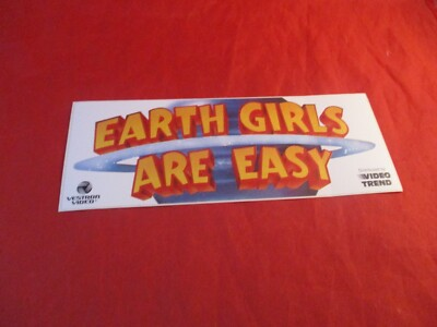 #ad #ad Earth Girls Are Easy Video Trend Vestron Video Promo Original Bumper Sticker $13.01