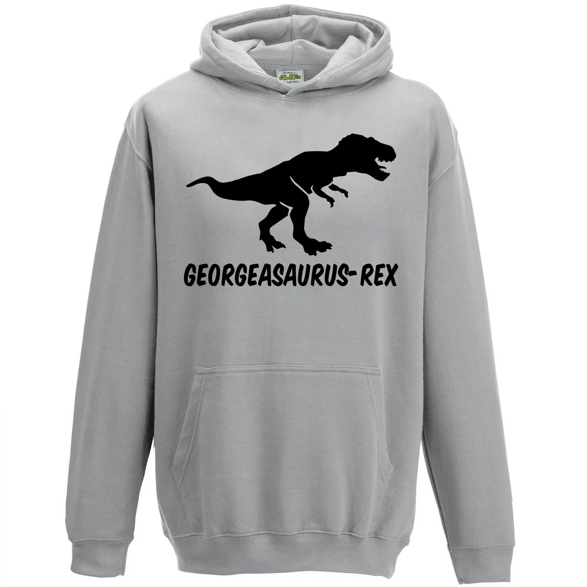 Personalised T Rex Kids Hoodie Childrens Dinosaur Hooded Top