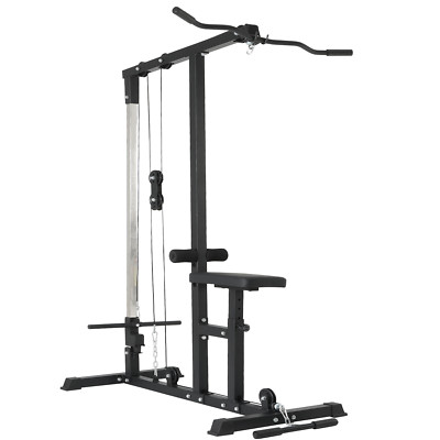 FFitness Lat Machine Pulleys Station Pulldown Multifunktion Homegym Schwarz
