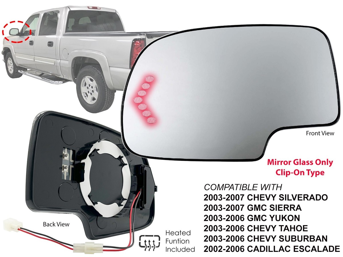 Side Mirror Glass for 19-23 CHEVY SILVERADO GMC SIERRA BSM