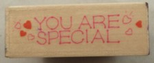Embossing Arts You Are Special Words Writing 1990 Wooden Rubber Stamp