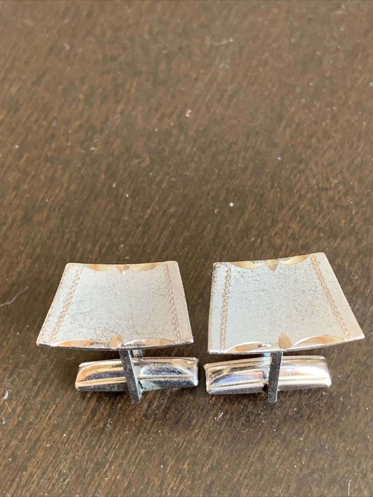 Vintage Hickok Style Silver Wings Design Cufflinks Ma… - Gem - Exclusive Art Deco Wing Toned Cufflink
