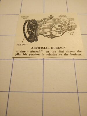 c 1952 aeroplane aircraft dial shows pilot position relation to horizon