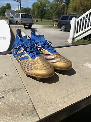 ADIDAS PREDATOR 19.1 FG MEN's SOCCER CLEATS BLUE/GOLD F35608 SIZE 9.5 