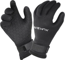 Water Gloves, 3Mm & 5Mm Neoprene Five Finger Warm Wetsuit Winter Gloves for Scub