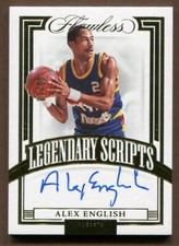 Alex English 2021-22 Flawless Legendary Scripts Gold Auto 02/10 Jersey Number
