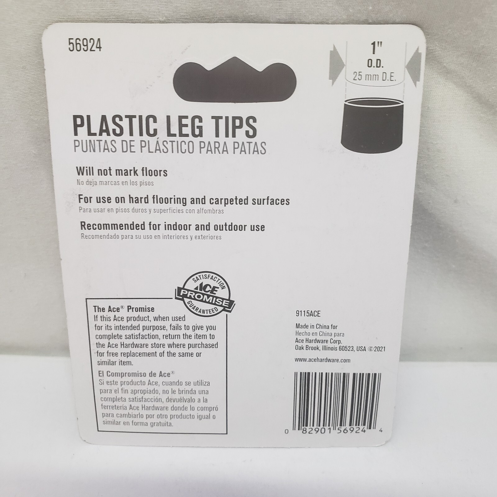 ACE Plastic Leg Tips Black 1