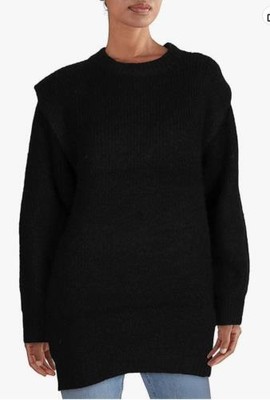 Vero Moda Sweater Pullover Black Daisy Shoulder Sz XL NEW NWT N89