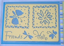 Garden Flower Butterfly Solid Brass Template Embossing Stencil