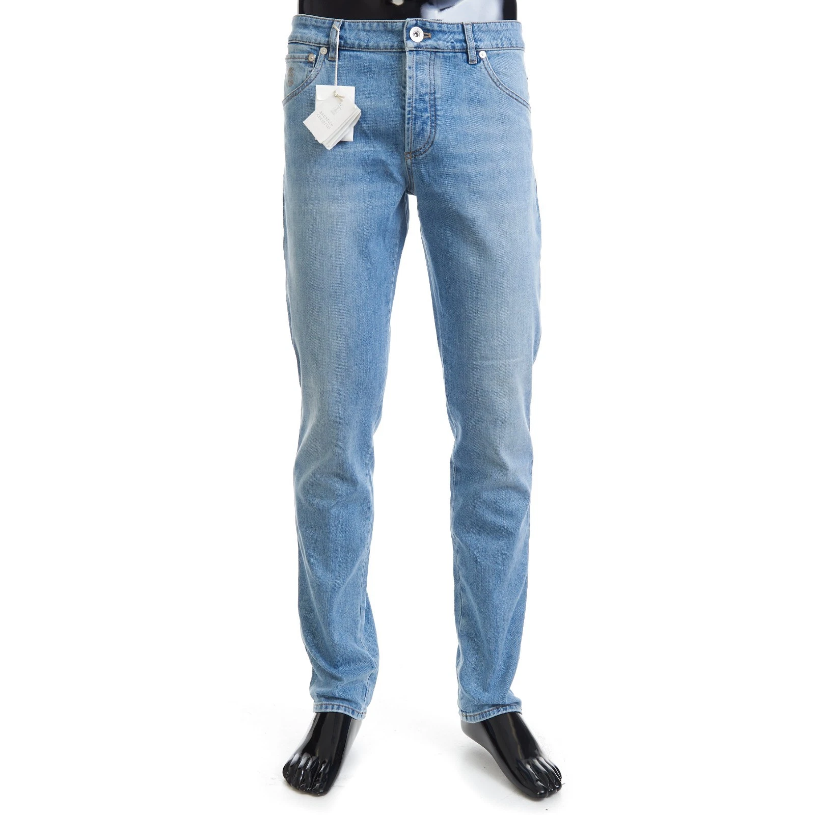 Brunello Cucinelli — BRUNELLO CUCINELLI 795$ Light Blue Jeans - Skinny Fit, 5 Pocket, Stretch Denim