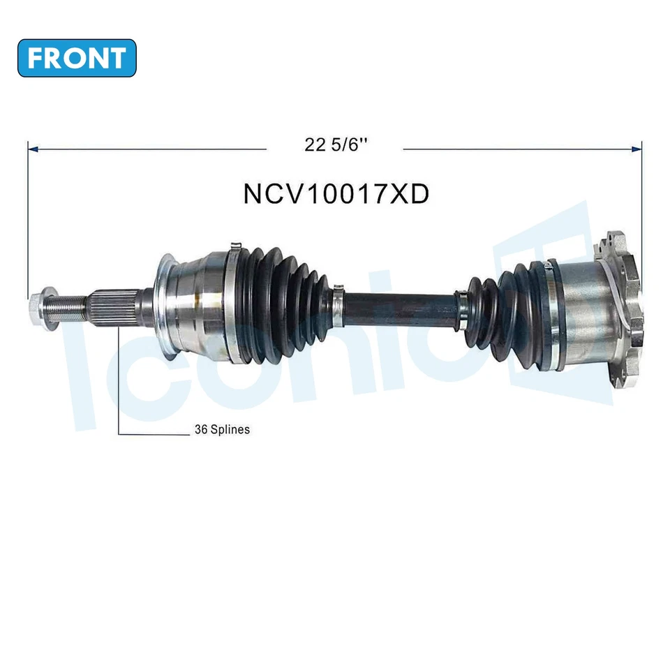 Xtreme Duty Front Pair CV Axle Shaft for GMC Sierra 2500 3500 HD 6.0L 6.6L 4WD - Image 2 of 4