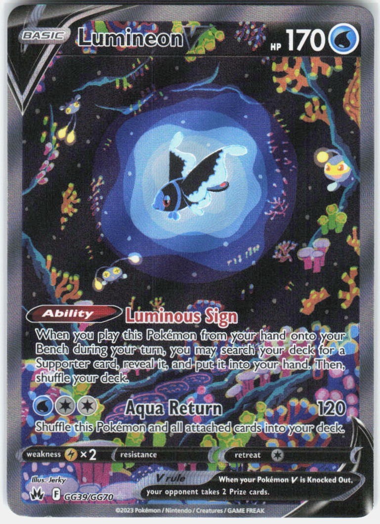 Pokemon Lumineon V GG39/GG70 NM Holo V Rare Crown Zenith Galarian Gallery