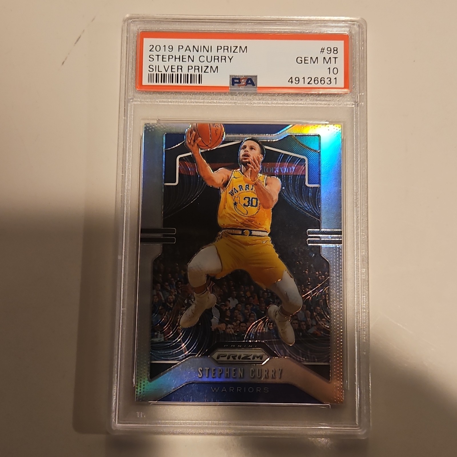 2019-20 Panini Prizm Stephen Curry #98 Silver Prizm PSA 10 Basketball Card