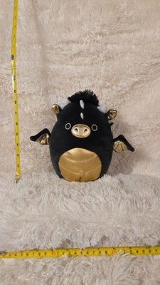 Squishmallow LUXMAN the BLACK DRAGON 5'' Gold belly & wings plush 5 inch NEW