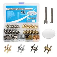 40 Sets 4 Colors Magnetic Snaps Closures with Installation Tools, Magnetic Pu...
