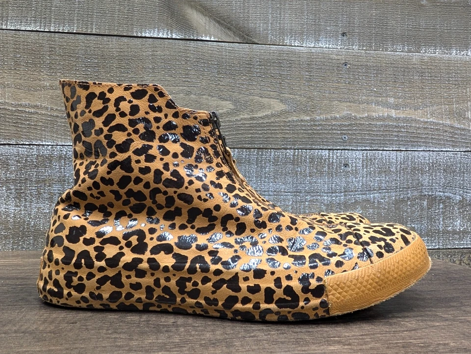 Converse Chuck Taylor All Star Leopard Leather Shroud High Top Sneaker Women's 8 - Image 3 of 4
