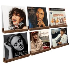 Vinyl Record Shelf Wall Mount, Pack of 6 Floating Shelves for Wall Rustic Brown