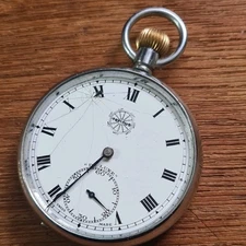 Vintage Metal Gents Tempus De Luxe Pocket Watch Working/project 
