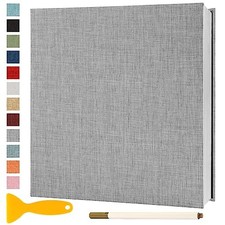 Photo Album Self Adhesive Pages 11x10.6 Scrapbook Grey 40 Pages A Grey