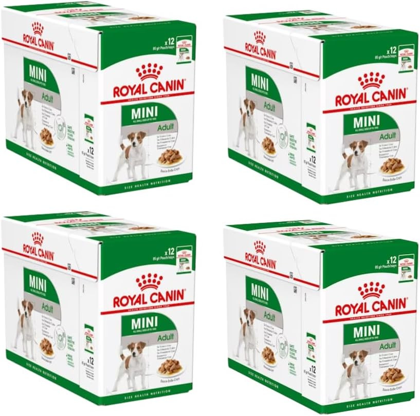 Mini Adult in Salsa | Confezione Da 4 | 4 X 12 X 85 G | Alimento Umido per Cani 