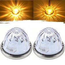 2Pcs Round Classic Amber Led Watermelon Side Marker Lights Clearance