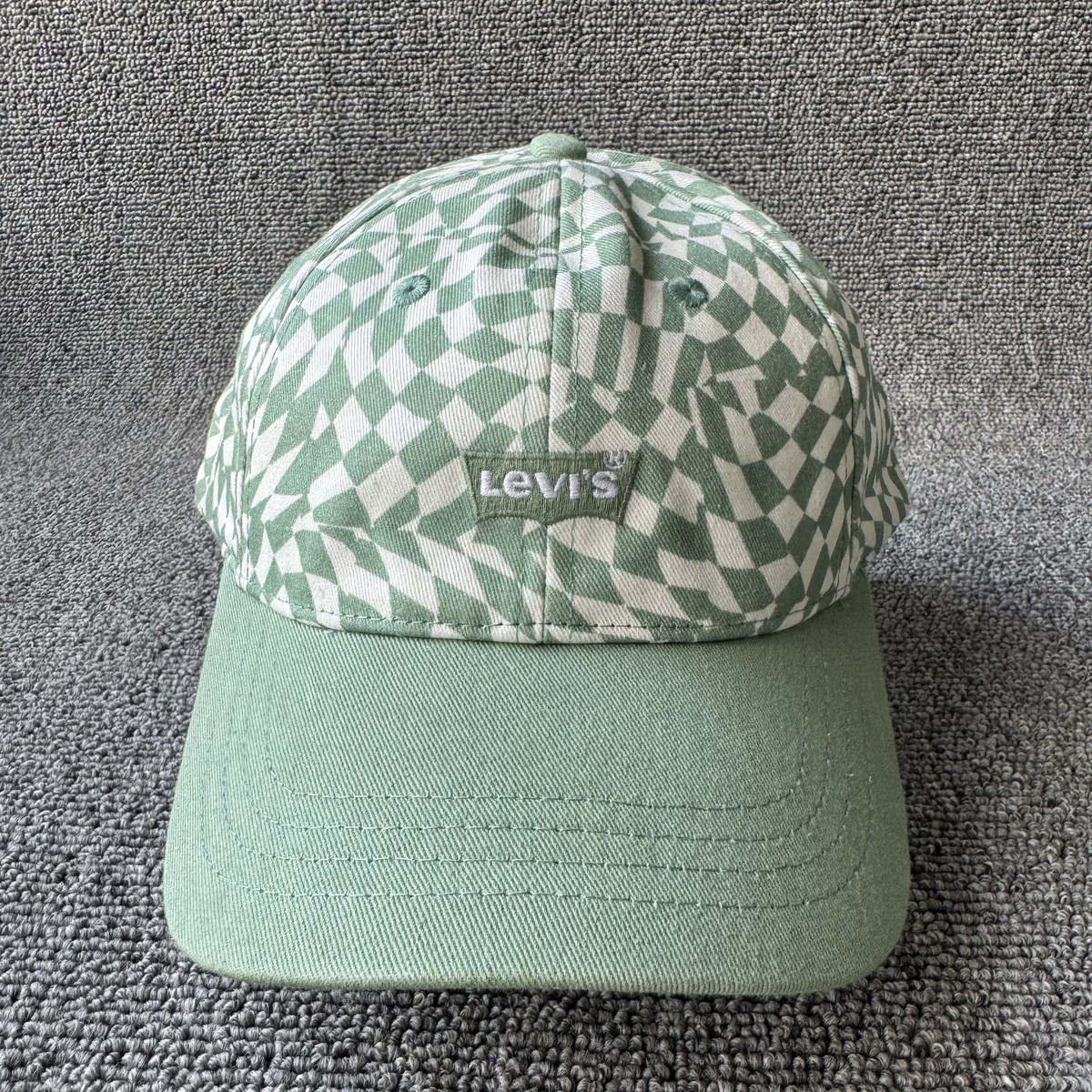 Levi's Sage Green Geometric Print Snapback Cap Hat