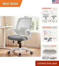 Durable Grey Office Chair with Soft Foam Seat and Mesh Back - Ergonomic Design